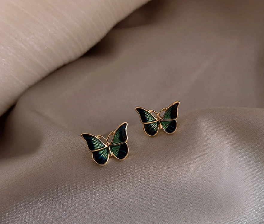 Fashion Simple Green Butterfly Earrings