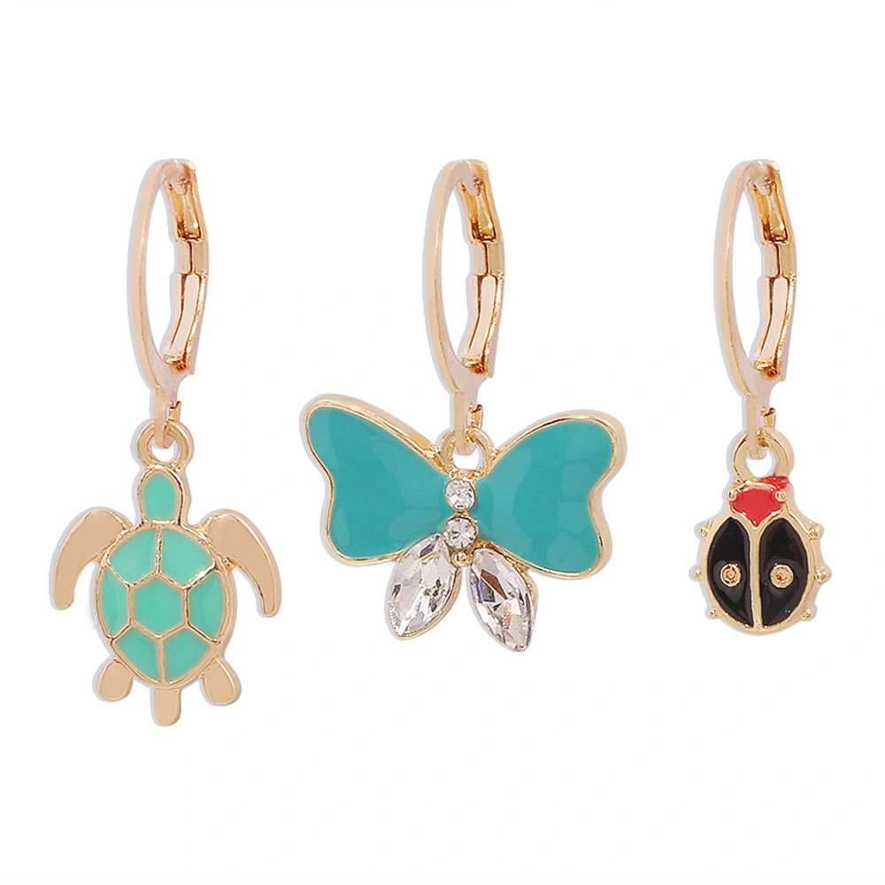 Small Animal Dripping Oil Creative Earrings Alloy Temperament Fun And Cute Earrings