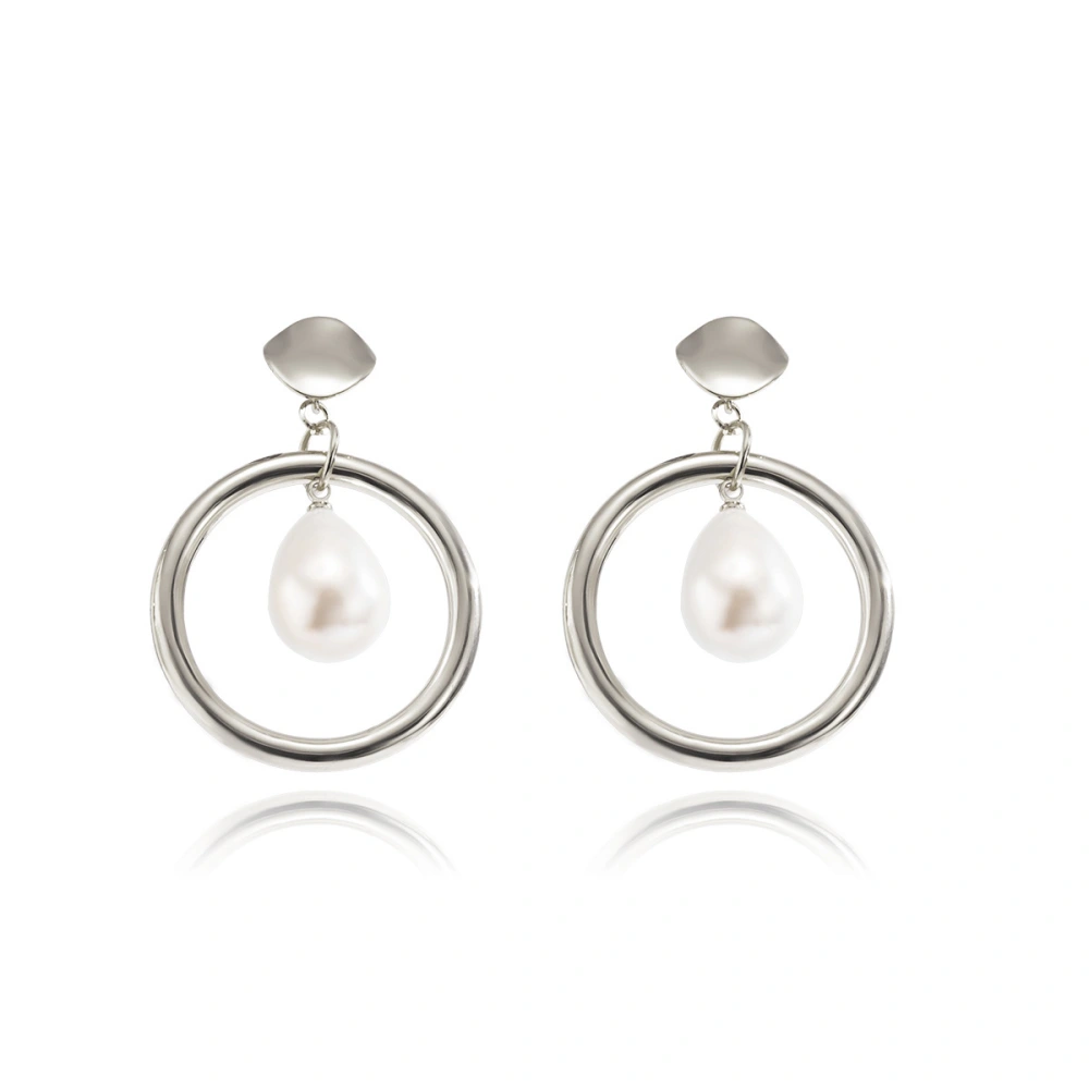 French Retro Water Drop Imitation Pearl Earrings