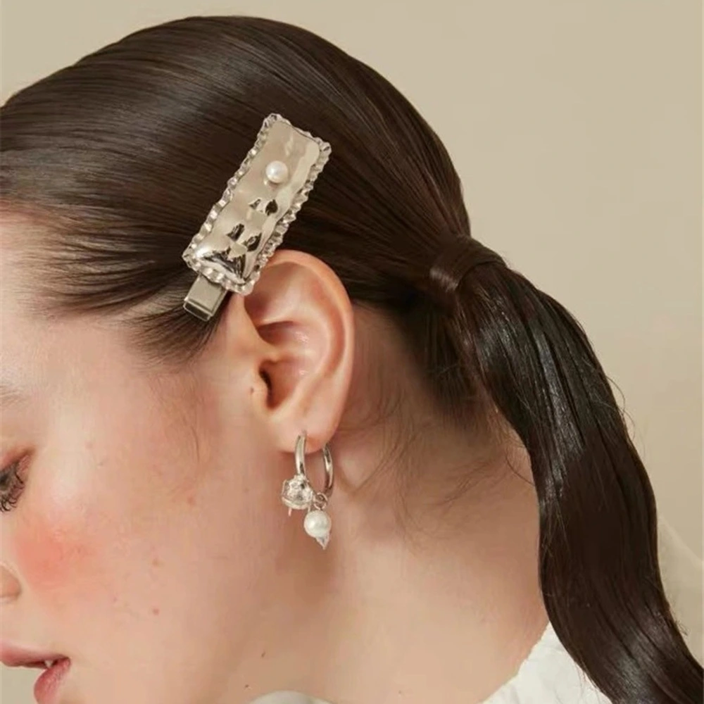 Metal Texture Simple Hairpin Personality Creative Retro Square Hair Accessories