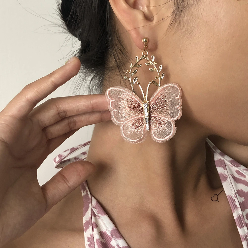 Butterfly Earrings Super Fairy Temperament Alloy Lace Earrings