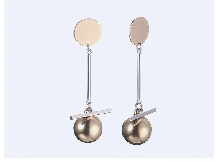 Simple Geometric Earrings European And American Creative Alloy Earrings Female Long