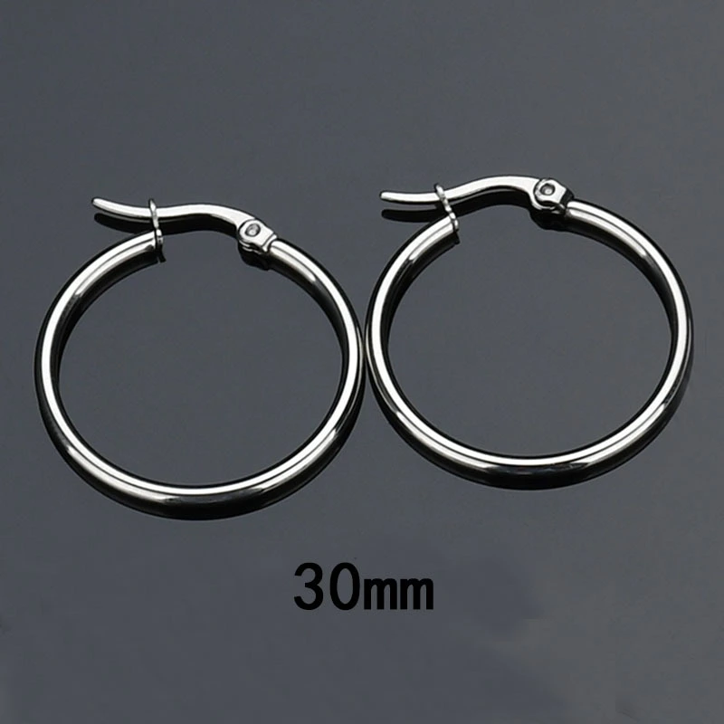 Wild simple earrings stainless steel ring