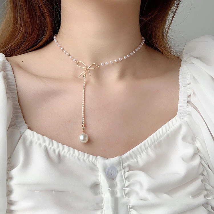  New Niche Design Pearl Necklace Women"s Fashion Cool Wind