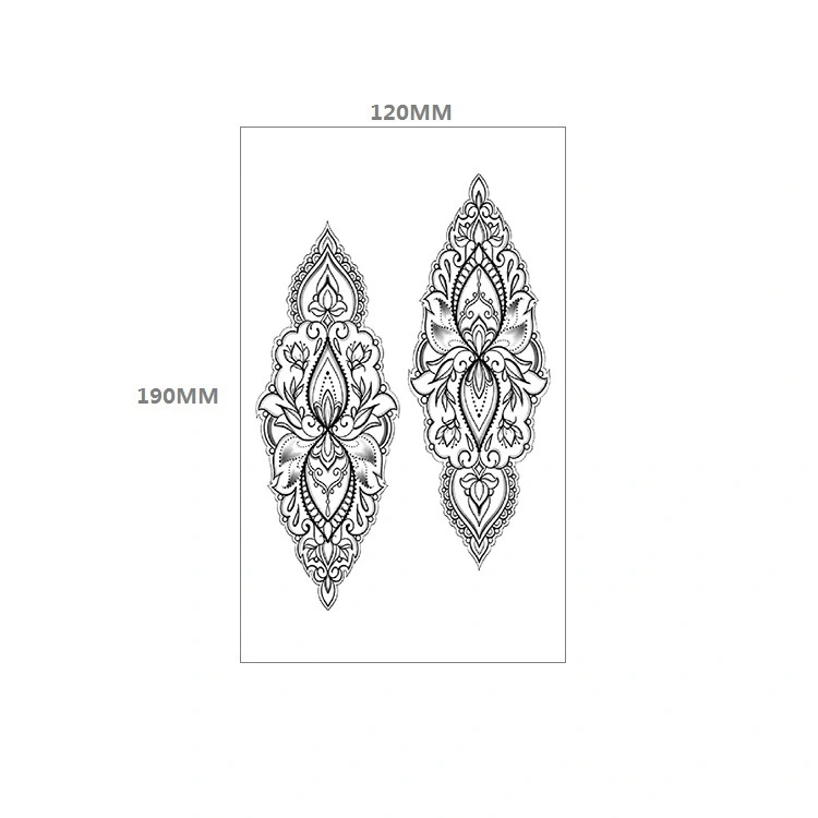 TBS Flower Arm Tattoo Sticker Waterproof Simulation Totem Black Rose Flower Tattoo Sticker Spot Customization