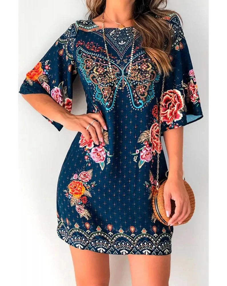Waist Print Urban Temperament Women's Dress