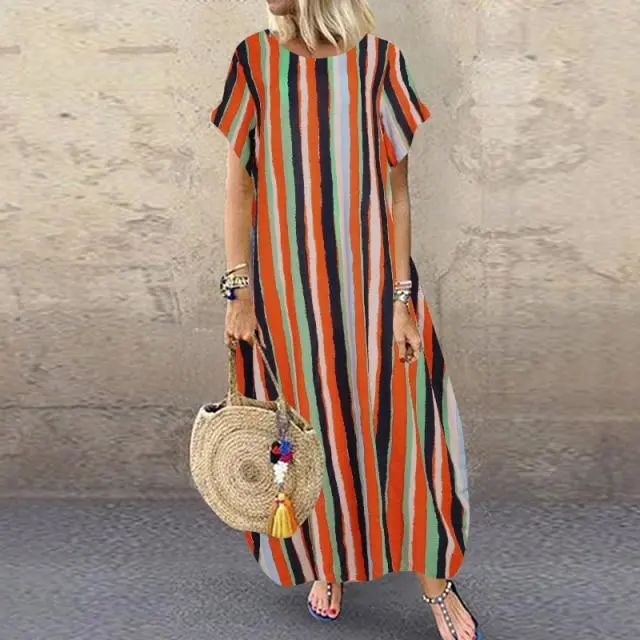 New Style Casual Retro Cotton And Linen Dress