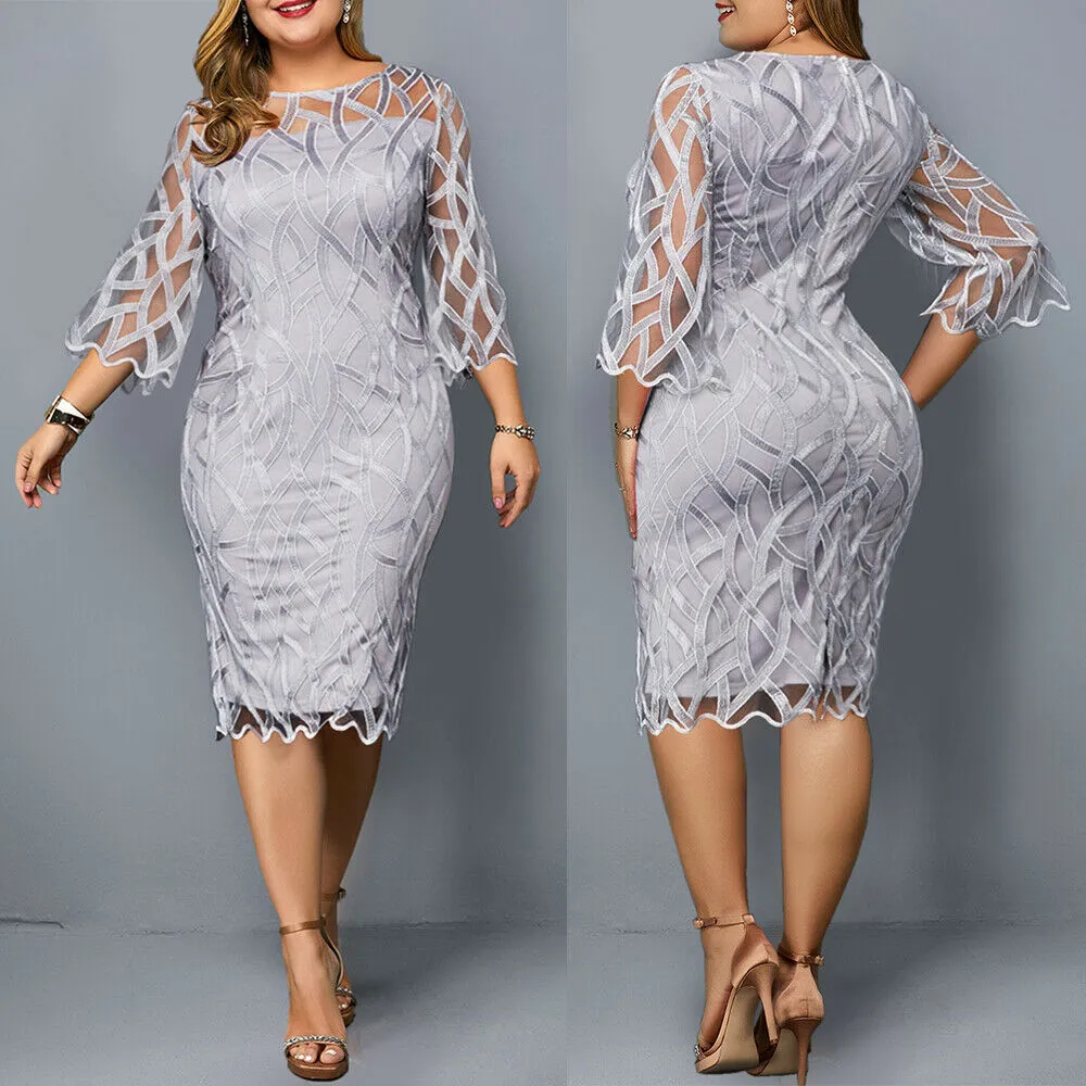 Lace Stitching European And American Foreign Trade Women's Dress Summer