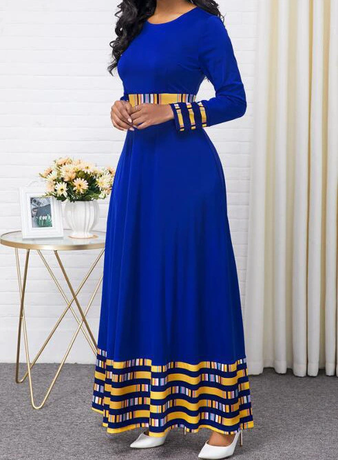 Stitching Large Swing Dress Long Mopping Skirt