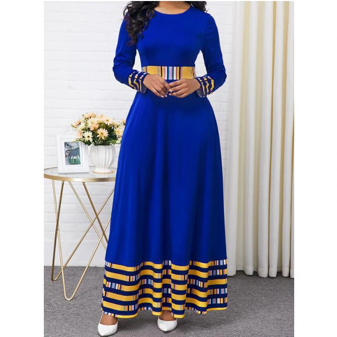 Stitching Large Swing Dress Long Mopping Skirt