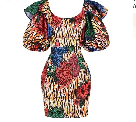 2021 Sexy Lotus Leaf Lantern African Dress Dress