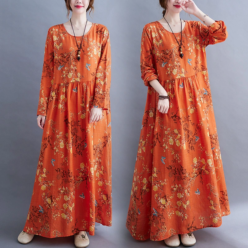 Fall New Style Plus Size Loose Dress Fashion Western Style