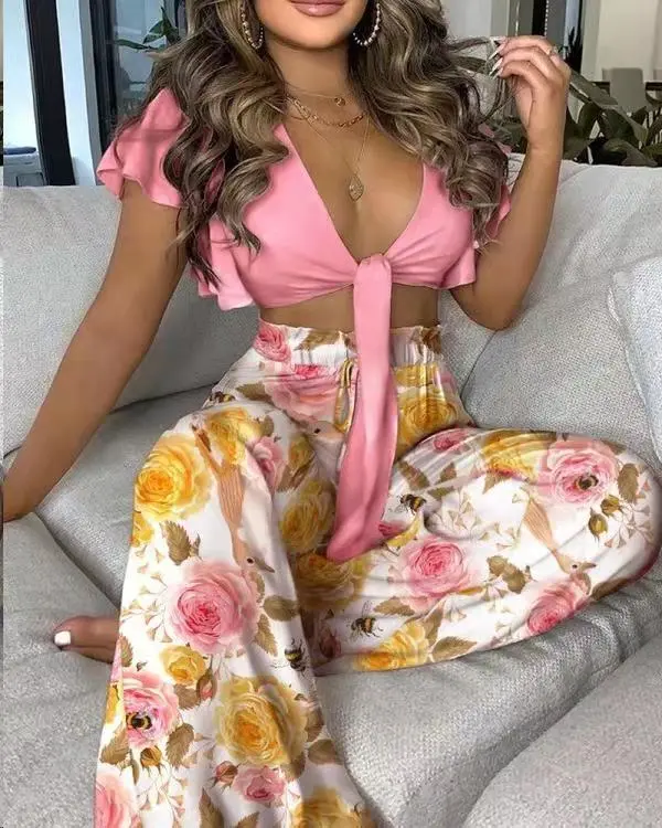 Summer New Style European And American Casual Two Piece Jumpsuit