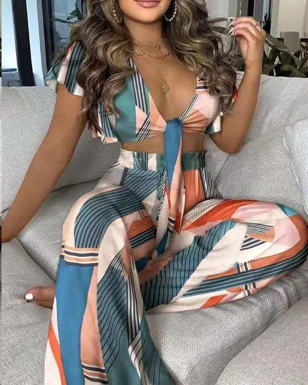 Summer New Style European And American Casual Two Piece Jumpsuit