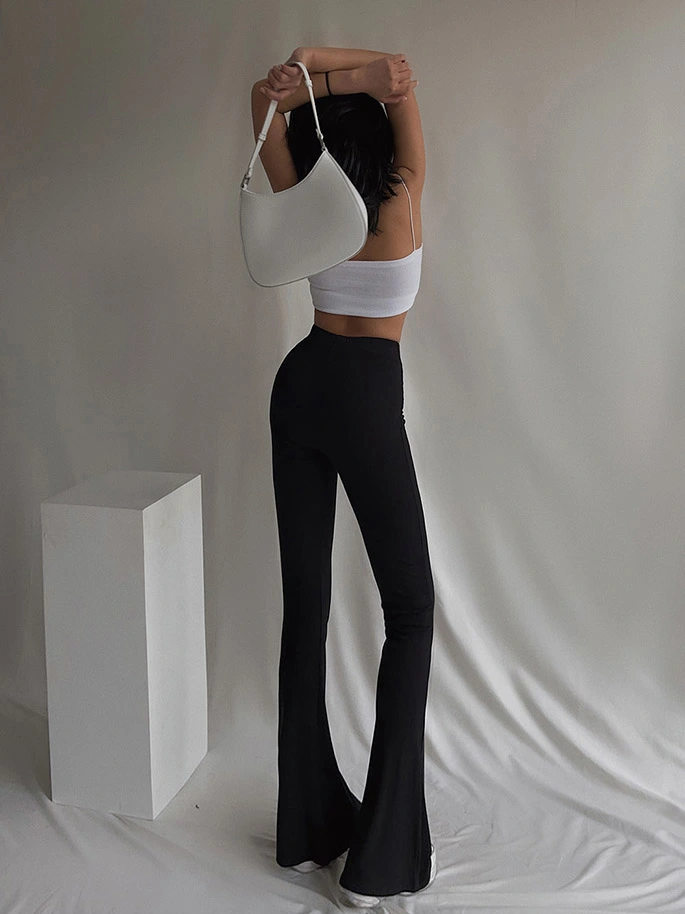 Long Casual Pants Women's Summer New High-waisted Thin Elastic Micro-horn Mopping Pants Tide Ins