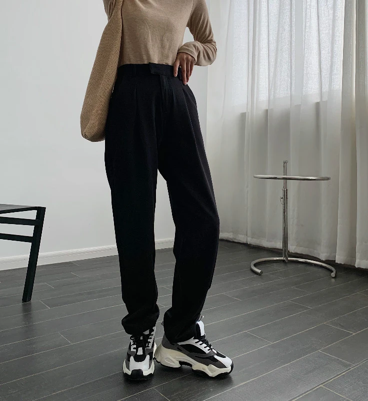 All-match High-waist Straight-leg Casual Pants Women Autumn