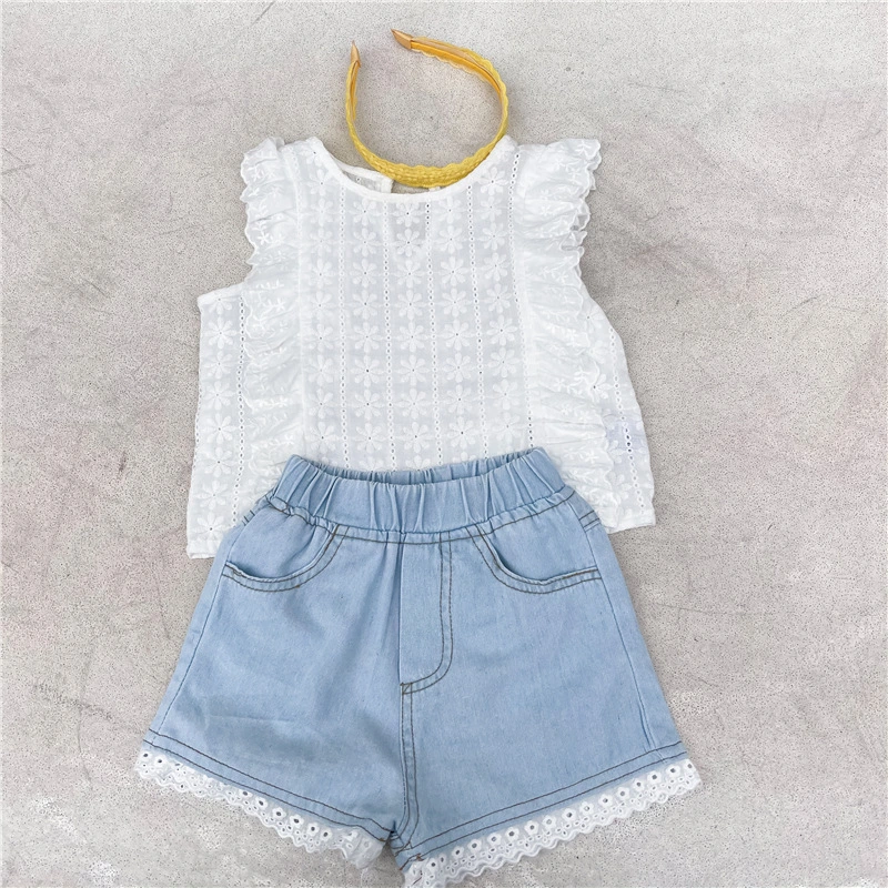 Lace Denim Shorts For Girls All-match Denim Hot Pants