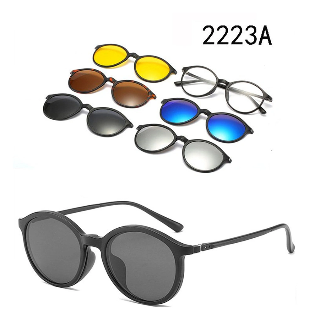 Flat Mirror Dual Purpose Five-piece Magnetic Lens Set Multifunctional Polarized Sunglasses Clip