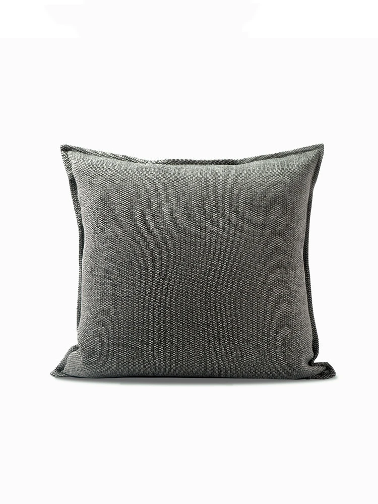 Modern And Simple Dark Gray Pillow With Cotton And Linen Pillow Sofa Pillow Model Room Villa Square Pillow