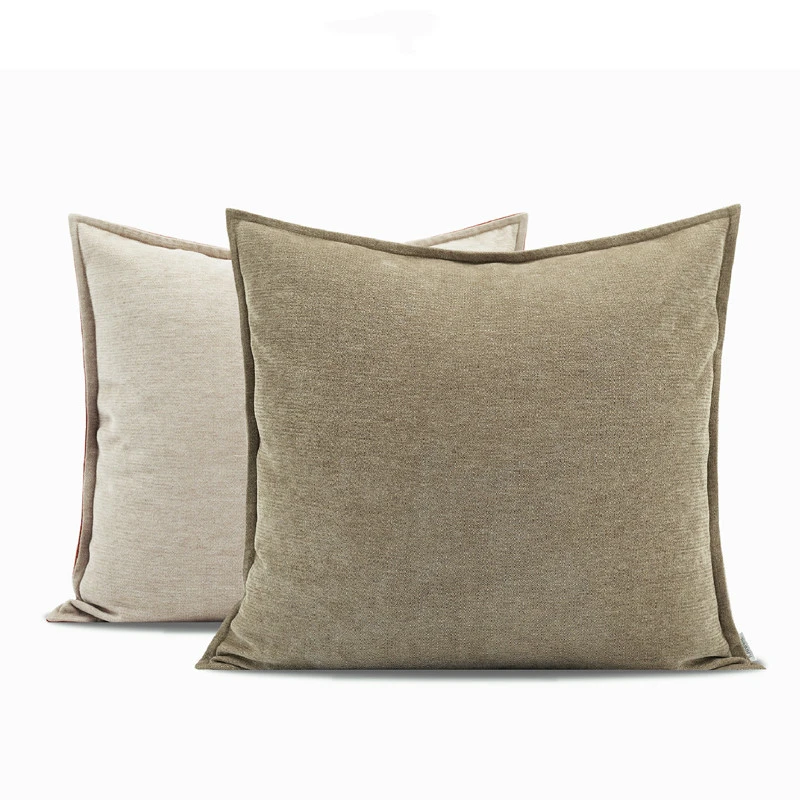 Contrasting Color Imitation Cashmere Cushion New Chinese Style Pillow