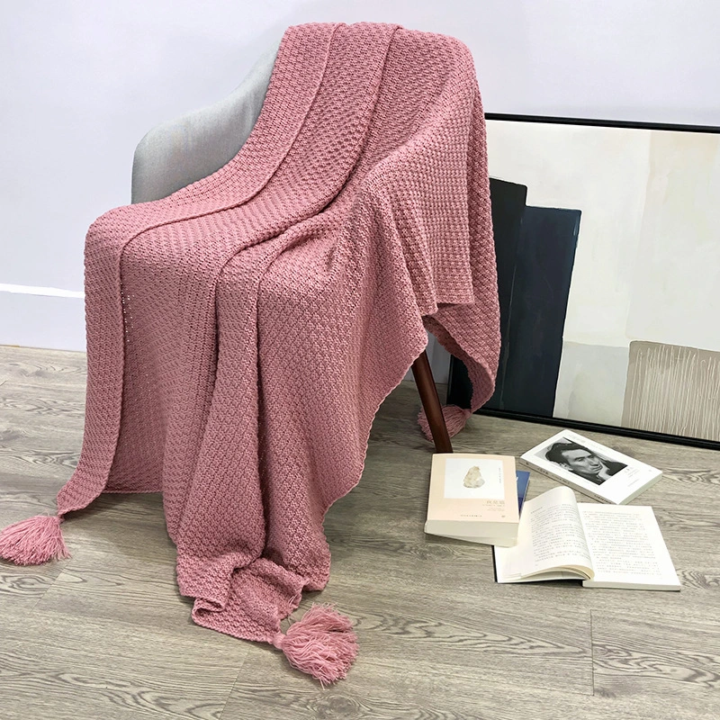 Nordic Style Tassel Knitting Casual Blanket