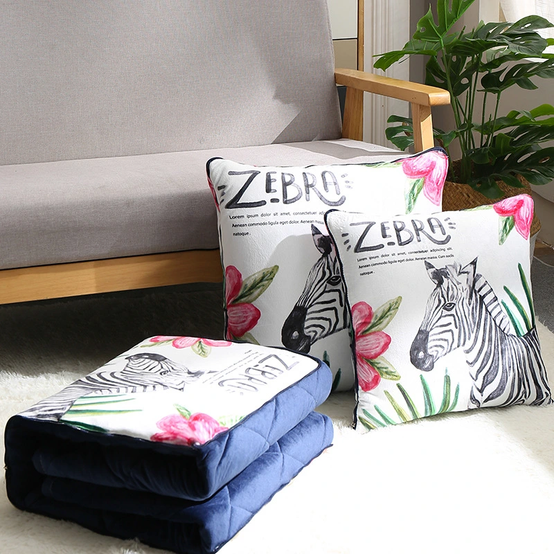 Thickened Crystal Velvet Pillow Is Dual-purpose Car Sofa Cushion Cover Blanket
