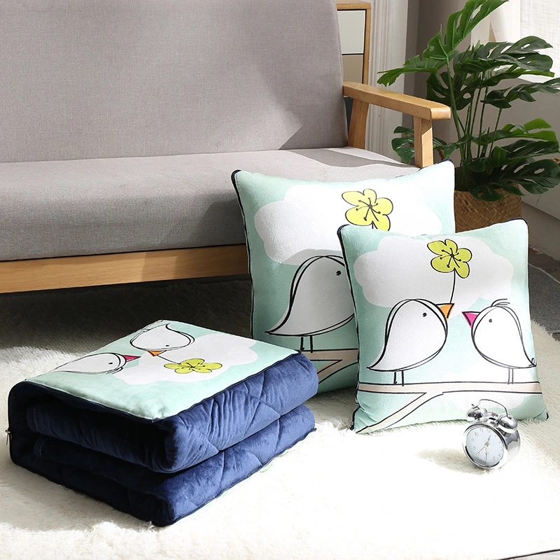 Thickened Crystal Velvet Pillow Is Dual-purpose Car Sofa Cushion Cover Blanket