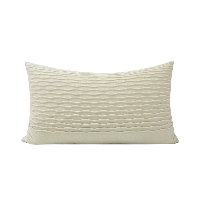 New Beige Wave Pattern Pillows Nordic Modern Minimalist Model Room Sales Office Waist Pillow