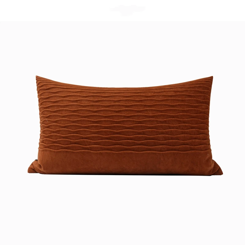 New Dark Brown Coffee Color Wave Pattern Pillow Modern Minimalist Waist Pillow