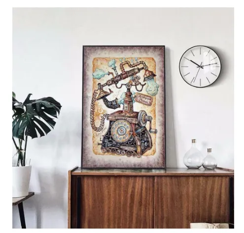 Diamond Painting Painted Vintage Telephone Mosaic Embroidery Cross Stitch Embroidery