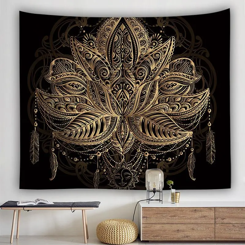 Golden Dreamcatcher Tapestry