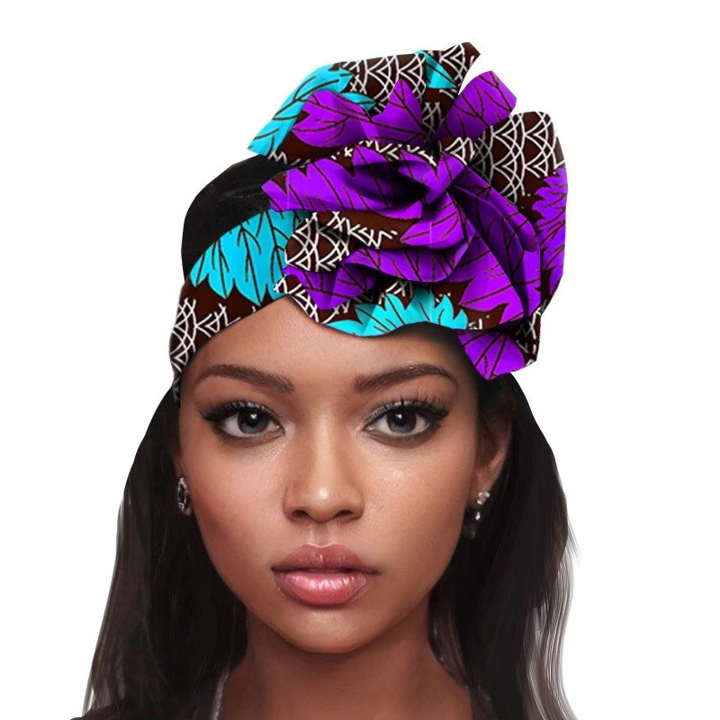 Hot Sale African Printed Batik Cotton Headscarf Head Flower