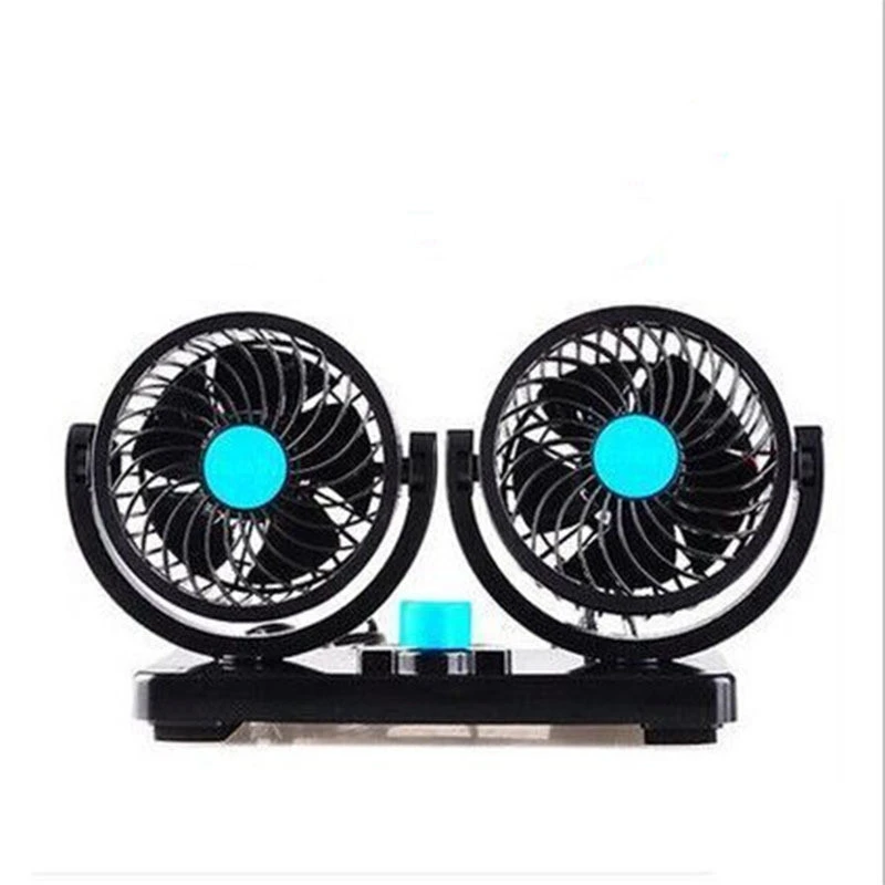 Car Fan Portable Fan Creative Mini Fan 4 double Head 360 Degree Rotary Large Wind Fan