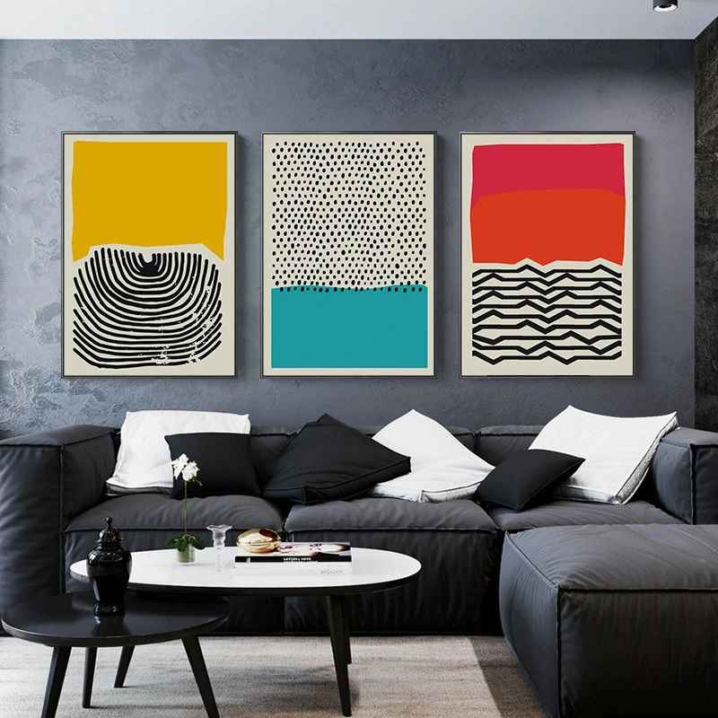 Living Room Decoration Painting Sofa Background Wall Painting Abstract Triptych