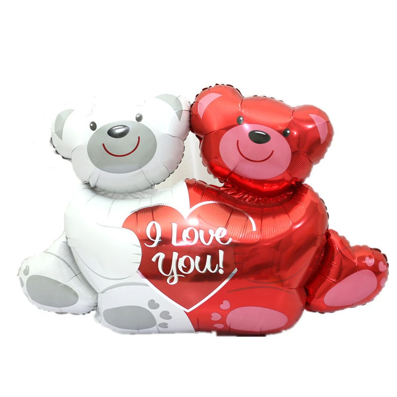 Love Hugging Bear Aluminum Film Balloon Wedding Decoration Aluminum Foil Balloon Double Bear Hugging Ball