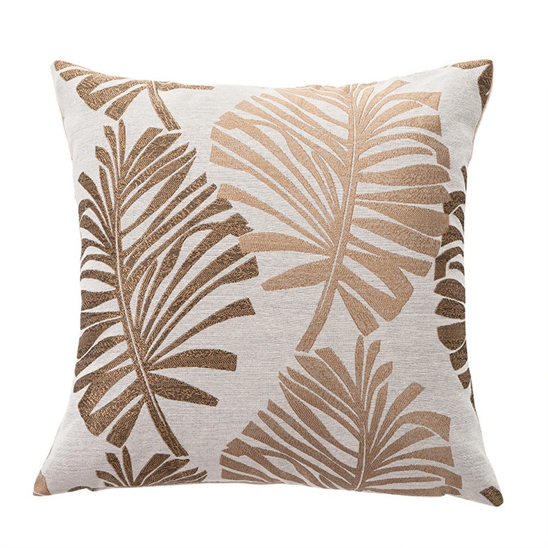 AHome Car Decoration Linen Printed Leaf Cushion Cover