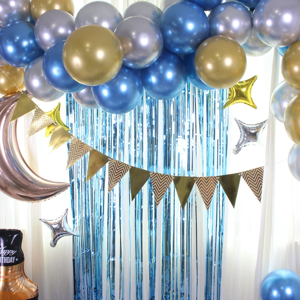 Cross-border Blue Balloon Chain Hanging Flag Whiskey Balloon Chain Set Party Decoration Venue Layout Props