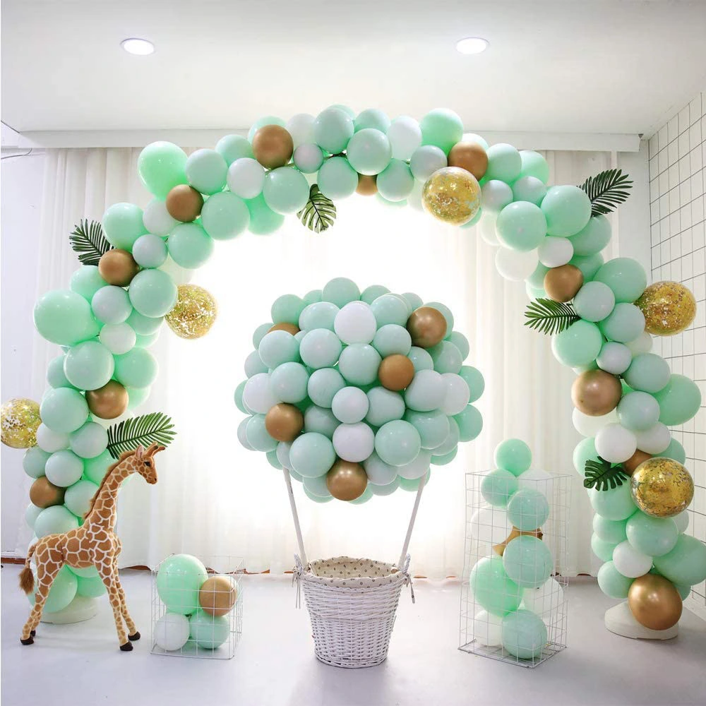 Zinc Hot Sale Macaron Balloon Chain Set Birthday Balloon Party Decoration Mint Green Balloon Set