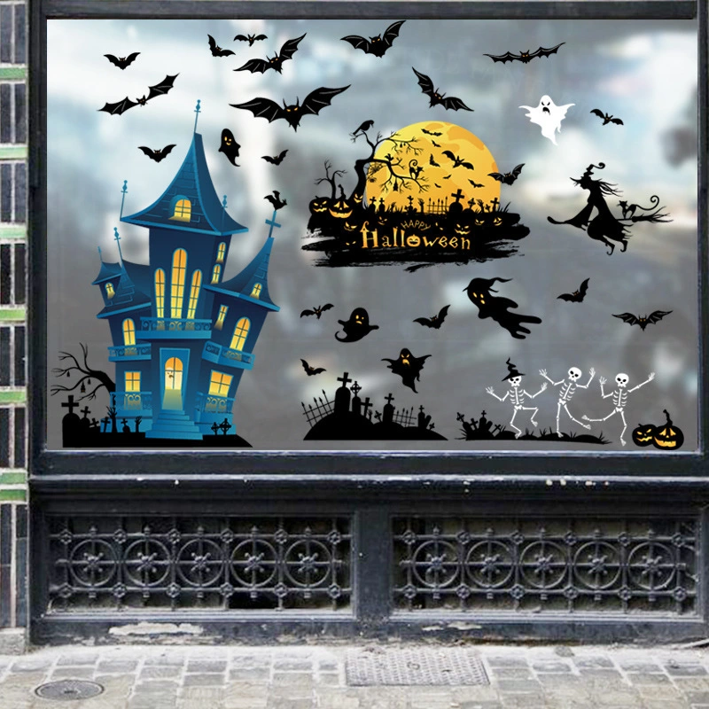 Spider Bat Horror Decoration Electrostatic Window Glass Sticker