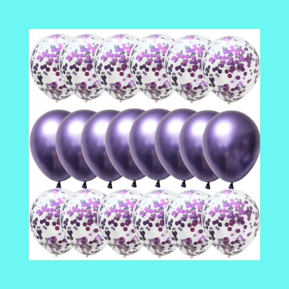 12 Inch Metal Ball Confetti Balloon Set