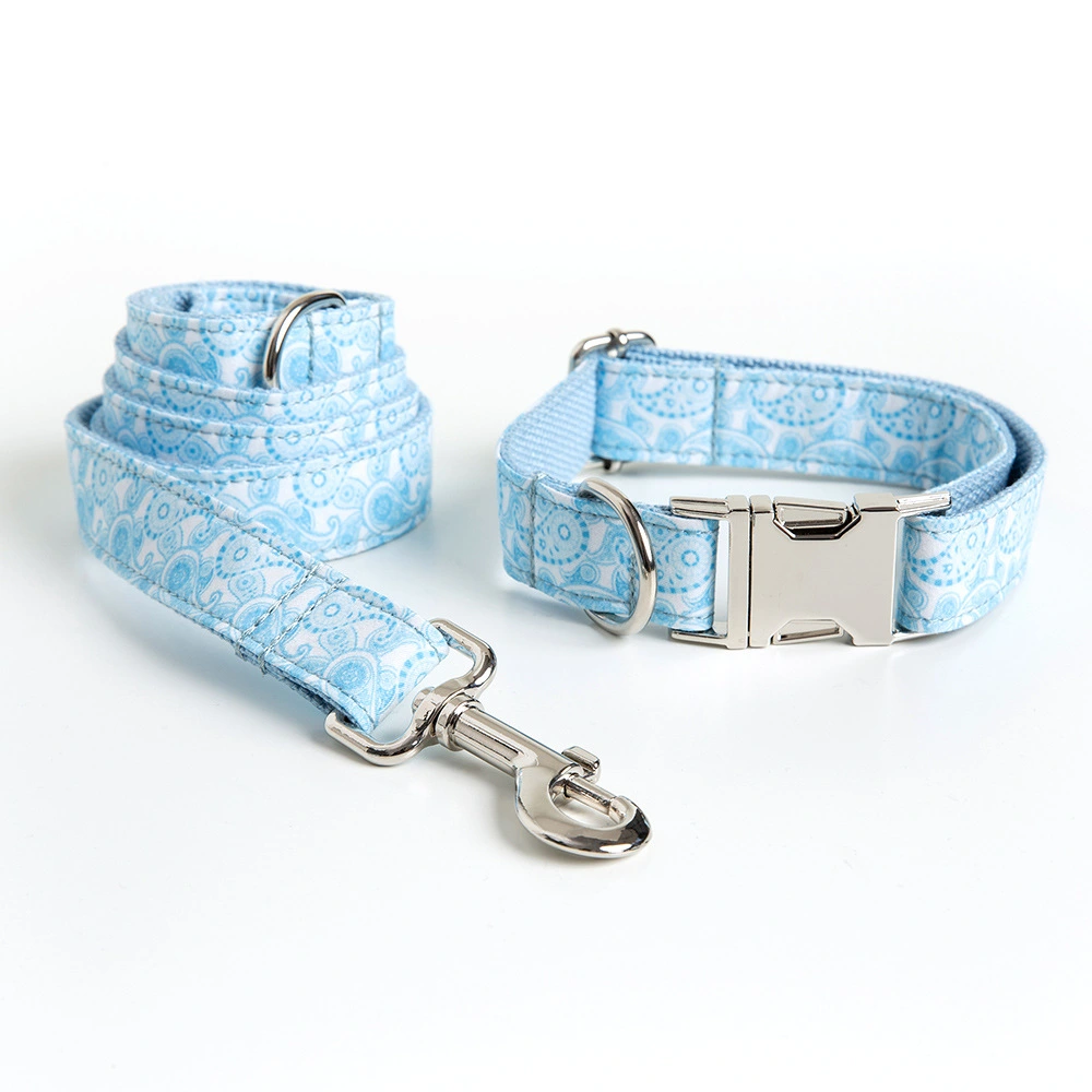 Paisley Pet Collar Leash Set Dog Collar Leash Bow