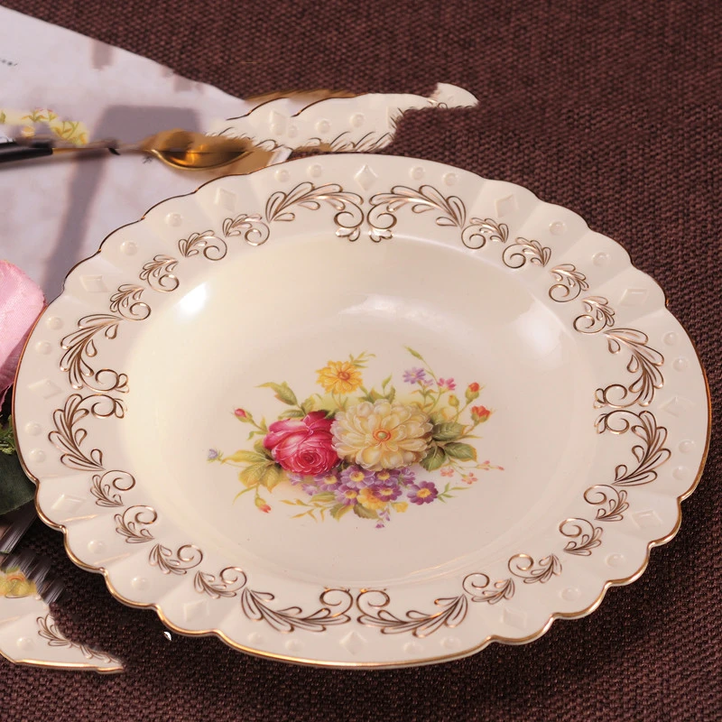 Ceramic Plate Home Creative Round Fruit Plate