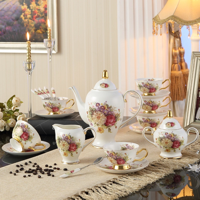 Exquisite Coffee Cup And Saucer English Afternoon Tea Flower Tea Set