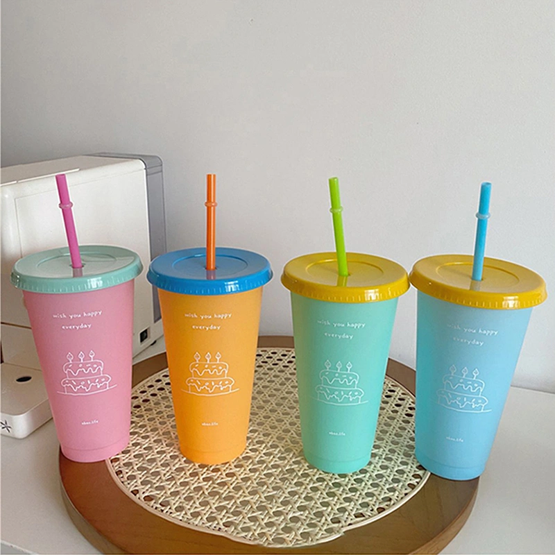 Homemade Korean Style Ins Cute Large-capacity Car Plastic Straw Cup