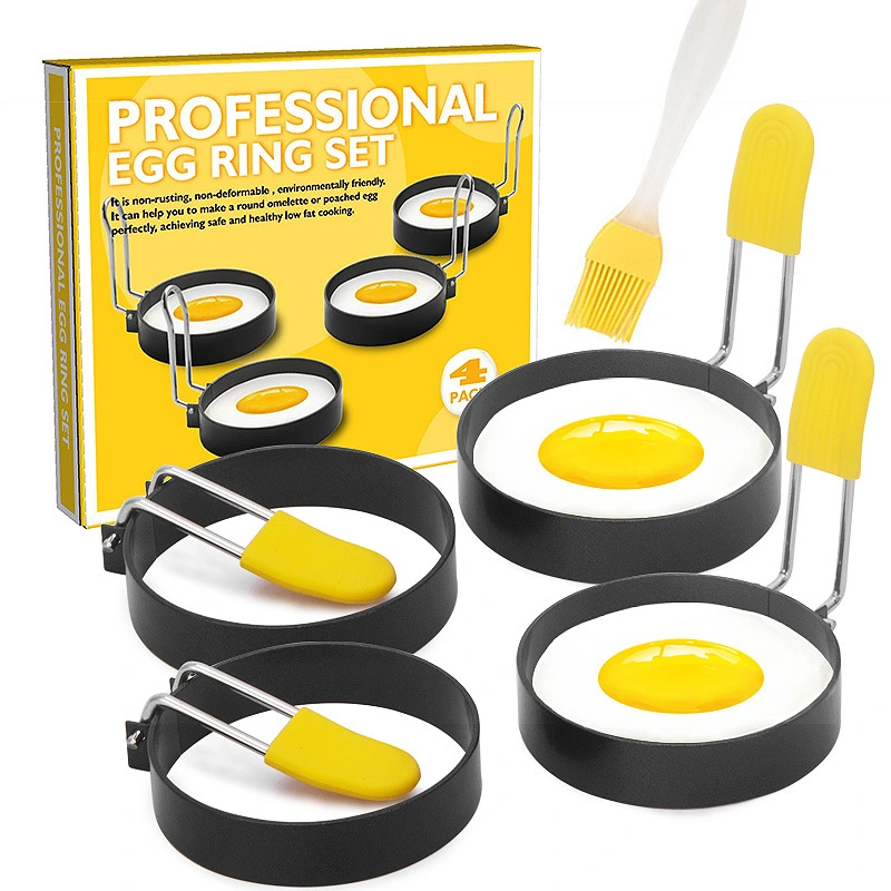 Anti-scalding Egg Ring Iron Spray Non-stick Round Omelet Omelette Model Omelet Mold Omelet Ring Omelette Artifact