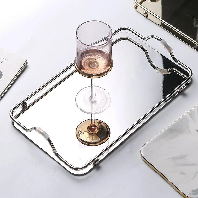 Nordic Stainless Steel Tray, Double Ear Restaurant Serving Tray