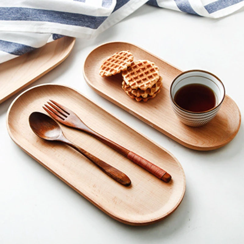 Wooden Fruit Plate Bread Plate Oval Beech Plate