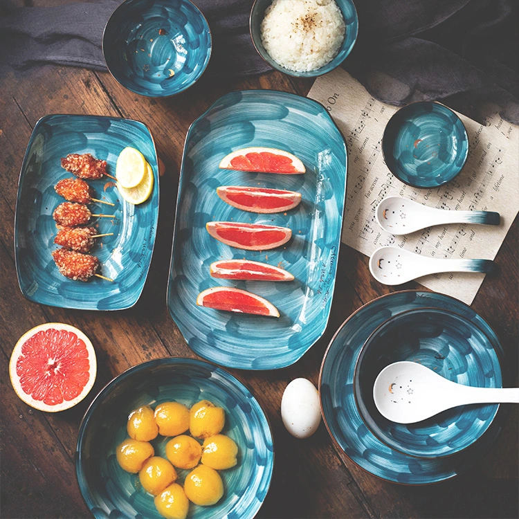 Nordic Hand-Painted Ceramic Starry Sky Dinner Bowl