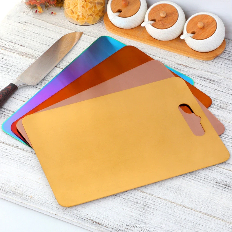 Stainless Steel Cutting Board New Cross-border Color Titanium-plated Cutting Board