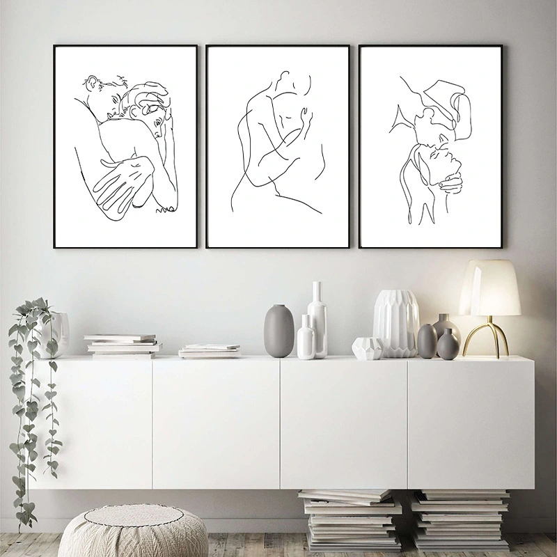 Hug Lovers Modern Decorative Painting Living Room Bedroom Wall Painting